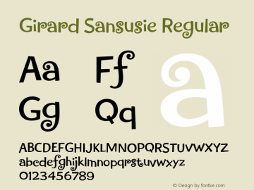 Girard Sansusie Regular Version 1.000;PS 001.000;hotconv 1.0.50;makeotf.lib2.0.16970图片样张