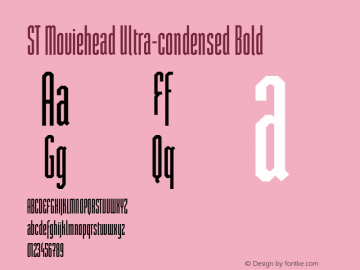 ST Moviehead Ultra-condensed Bold 1.000 Font Sample