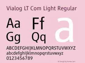 Vialog LT Com Light Regular Version 1.30 Font Sample