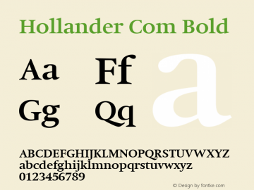 Hollander Com Bold Version 1.20 Font Sample