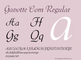 Gavotte Com Regular Version 1.30 Font Sample