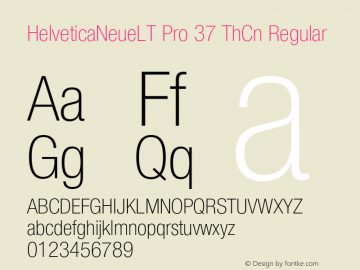 HelveticaNeueLT Pro 37 ThCn Regular Version 1.500;PS 001.005;hotconv 1.0.38 Font Sample