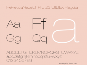 HelveticaNeueLT Pro 23 UltLtEx Regular Version 1.500;PS 001.005;hotconv 1.0.38 Font Sample