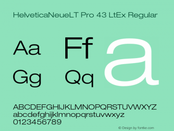 HelveticaNeueLT Pro 43 LtEx Regular Version 1.500;PS 001.005;hotconv 1.0.38 Font Sample