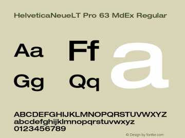 HelveticaNeueLT Pro 63 MdEx Regular Version 1.500;PS 001.005;hotconv 1.0.38 Font Sample