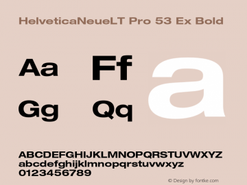 HelveticaNeueLT Pro 53 Ex Bold Version 1.500;PS 001.005;hotconv 1.0.38 Font Sample