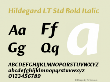 Hildegard LT Std Bold Italic Version 2.100;PS 002.001;hotconv 1.0.38图片样张