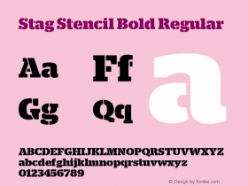 Stag Stencil Bold Regular Version 1.000;PS 001.000;hotconv 1.0.56;makeotf.lib2.0.21325图片样张