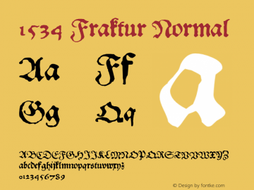 1534 Fraktur Normal Version 1.000 Font Sample