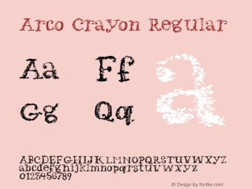 Arco Crayon Regular Version 1.000 Font Sample