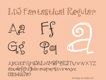 LDJ Fantastical Regular Unknown Font Sample