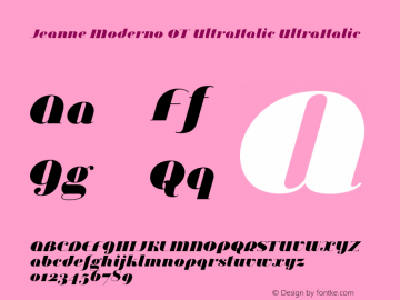 Jeanne Moderno OT UltraItalic UltraItalic Version 1.100图片样张