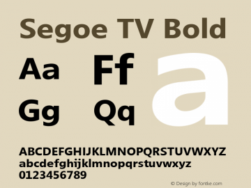 Segoe TV Bold Version 1.01 Font Sample