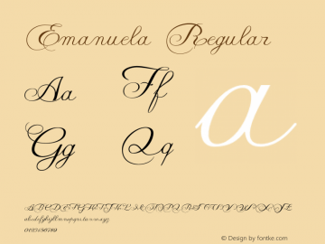 Emanuela Regular Version 1.052 2008 Font Sample