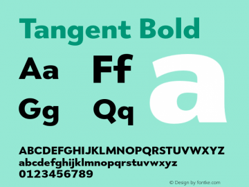 Tangent Bold Version 2.001 Font Sample