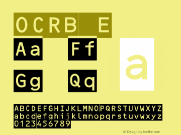 OCRB E Version 2 Font Sample