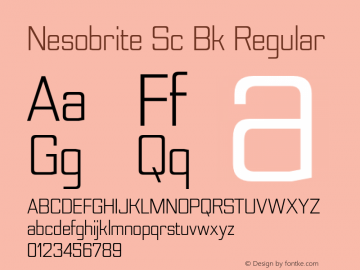 Nesobrite Sc Bk Regular Version 1.101 Font Sample
