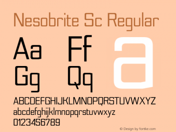 Nesobrite Sc Regular Version 1.101 Font Sample
