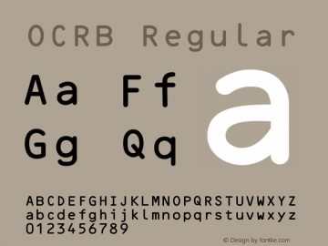 OCRB Regular Version 2 Font Sample