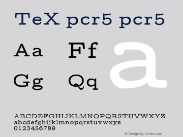 TeX pcr5 pcr5 Version 001.001 Font Sample