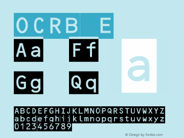 OCRB E Version 2 Font Sample