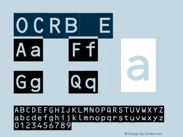 OCRB E Version 2 Font Sample