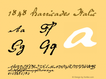 1848 Barricades Italic Version 1.000 Font Sample