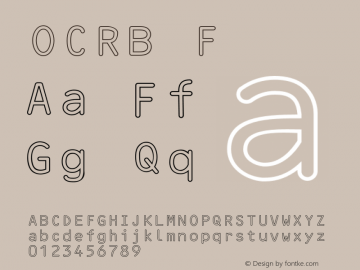 OCRB F Version 2 Font Sample