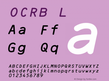 OCRB L Version 2 Font Sample