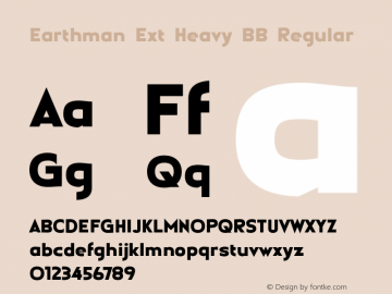 Earthman Ext Heavy BB Regular Version 1.000 Font Sample