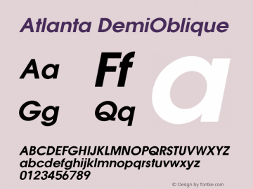 Atlanta DemiOblique Version 1.20图片样张