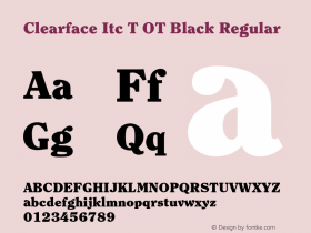 Clearface Itc T OT Black Regular OTF 1.001;PS 1.05;Core 1.0.27;makeotf.lib(1.11) Font Sample