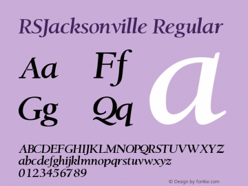 RSJacksonville Regular Converted from f:\x\RSJACKSO.TF1 by ALLTYPE图片样张