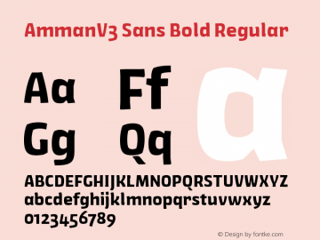 AmmanV3 Sans Bold Regular Version 1.001 Font Sample