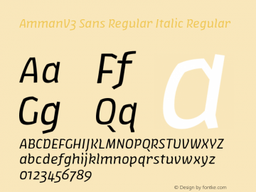 AmmanV3 Sans Regular Italic Regular Version 1.001图片样张