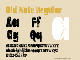 Old Note Regular Version 001.001 Font Sample