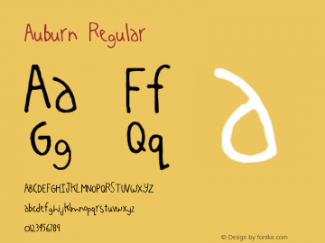Auburn Regular Version 1.00 August 19, 2005, initial release Font Sample