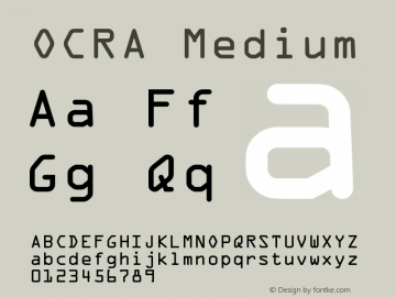 OCRA Medium Version 001.000图片样张