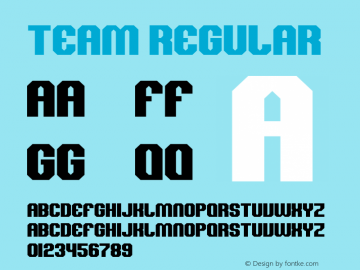 Team Regular Unknown Font Sample