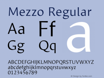Mezzo Regular Version 1.000 Font Sample