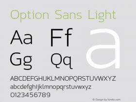 Option Sans Light 1.0; typeXtractor; 2009-05-05; Font Sample