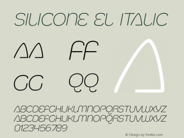 Silicone El Italic OTF 1.000;PS 001.001;Core 1.0.29 Font Sample