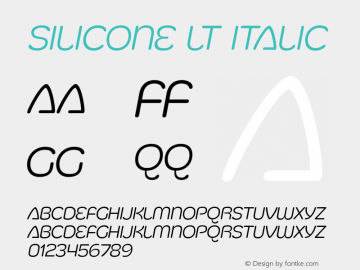 Silicone Lt Italic OTF 1.000;PS 001.001;Core 1.0.29图片样张