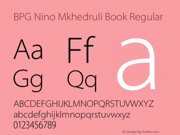 BPG Nino Mkhedruli Book Regular Version 2.100;PS 002.001;hotconv 1.0.38图片样张