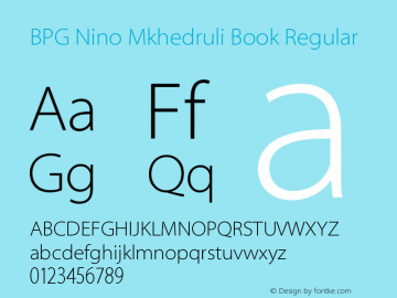 BPG Nino Mkhedruli Book Regular Version 2.001 2008图片样张