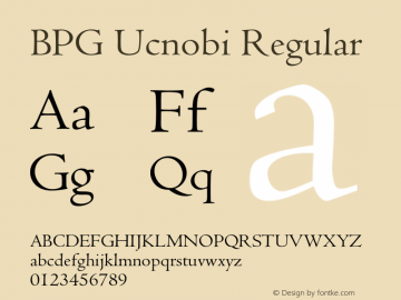 BPG Ucnobi Regular Version 3.200;PS 003.002;hotconv 1.0.38 Font Sample