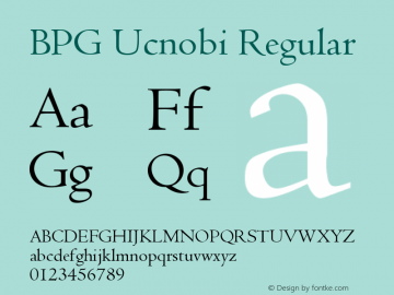BPG Ucnobi Regular Version 3.002 2005 Font Sample