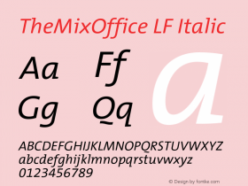 TheMixOffice LF Italic Version 1.009 2009图片样张