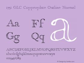 1751 GLC Copperplate Outline Normal Version 1.000 Font Sample