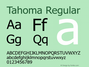 Tahoma Regular Version 6.91 Font Sample